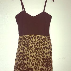Black and leopard print dress