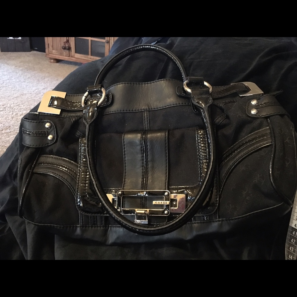 Guess leather and canvas satchel