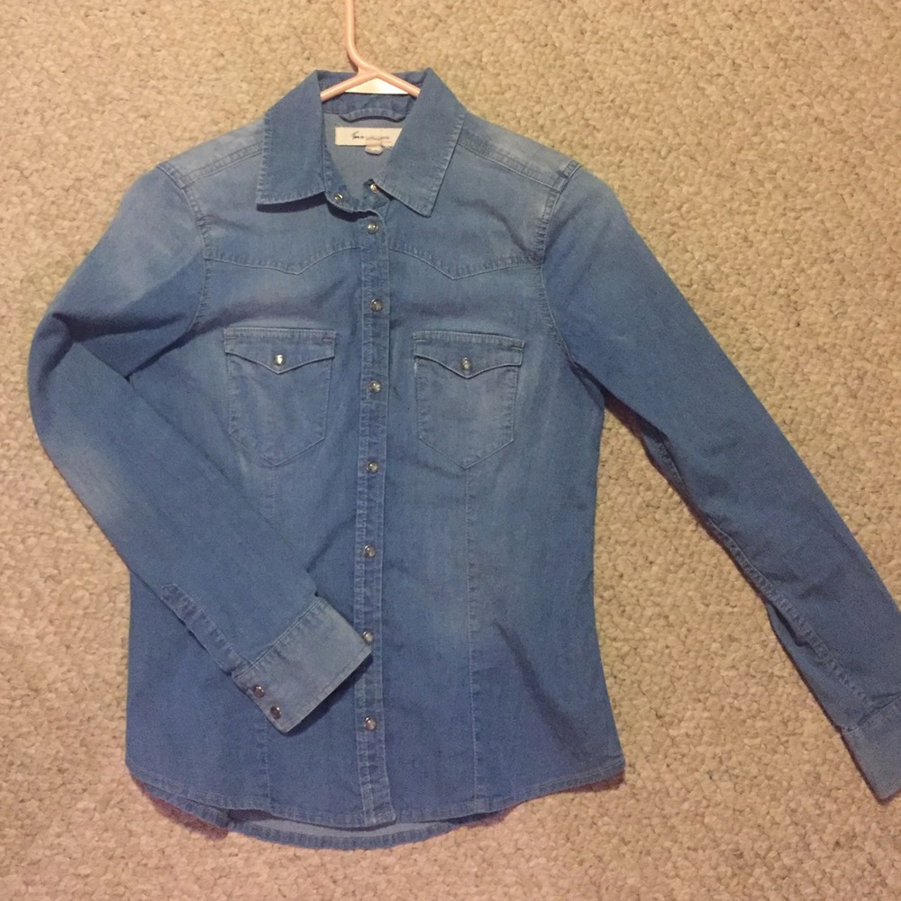 Denim button down