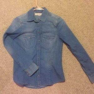Denim button down