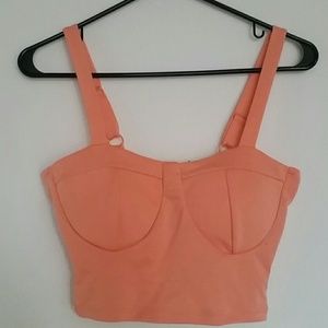Coral/orange Crop Top