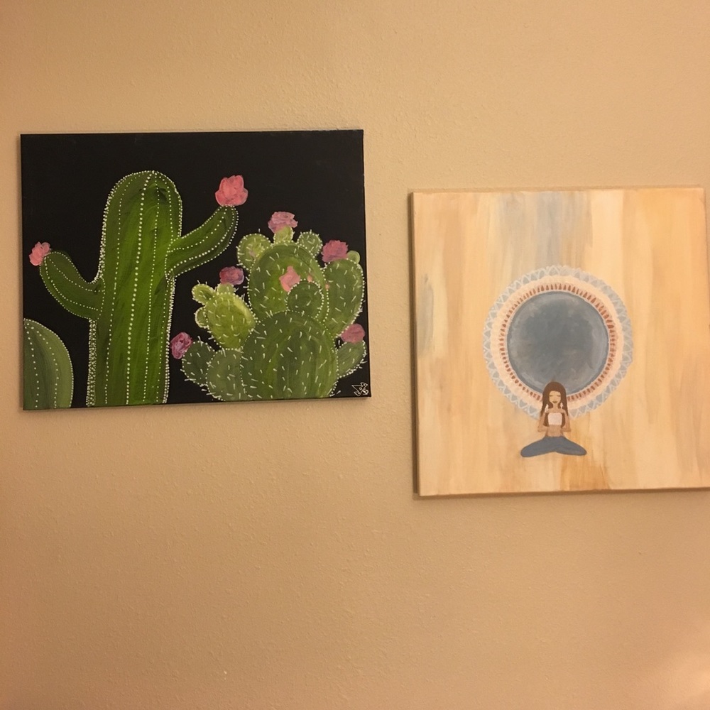 Canvas Art / Cactus Succulent Yoga Meditation