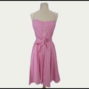 Ralph Lauren Pink Striped Halter Dress