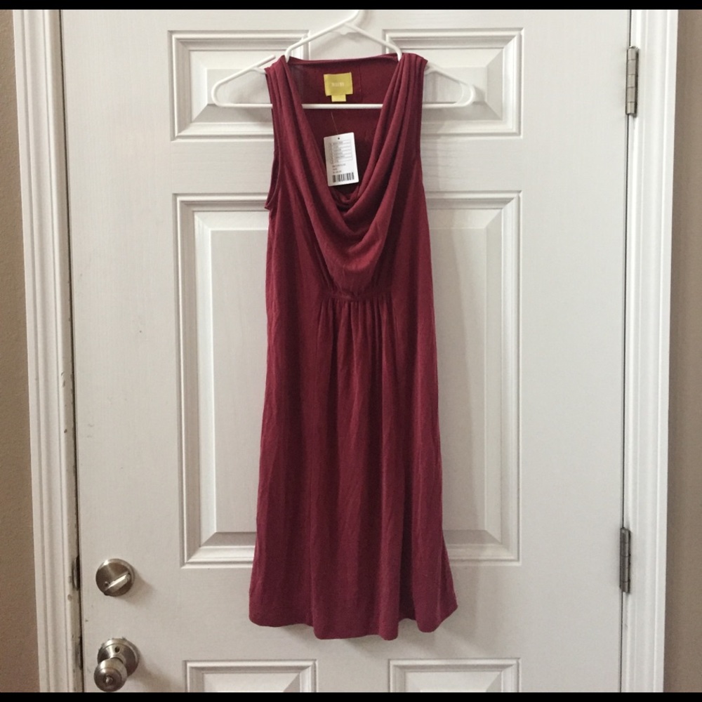 Anthropologie Red Cowl Dress