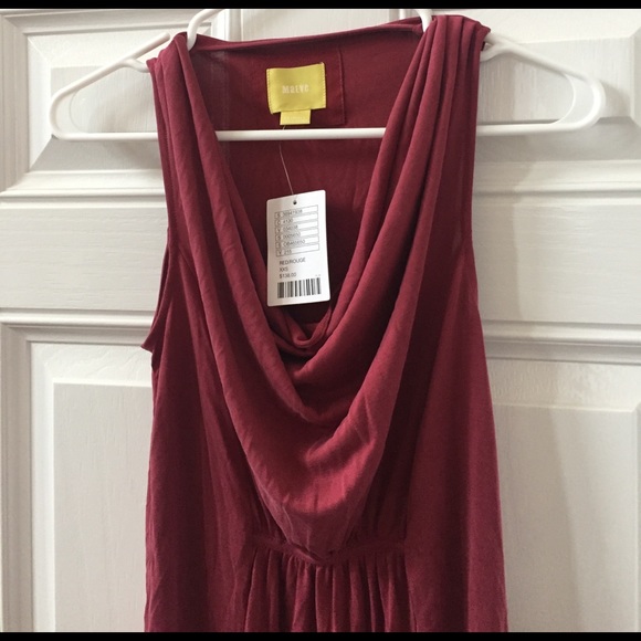 Anthropologie Red Cowl Dress - Picture 2 of 4