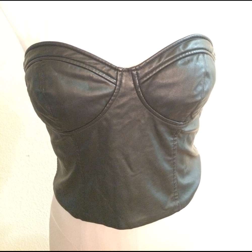 Faux leather bustier