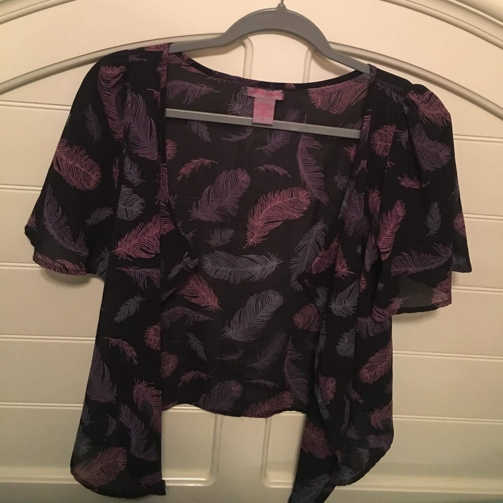 Feather print cardigan