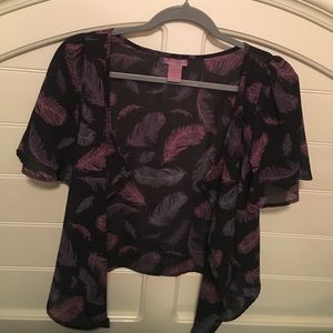 Feather print cardigan