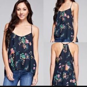 Lovestitch Floral Peplum Racerback Cami