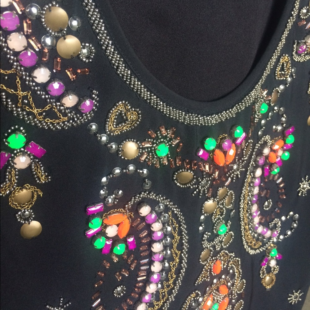 Yumi Beaded Black Dress