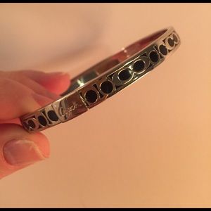 Coach bangle bracelet black and silver