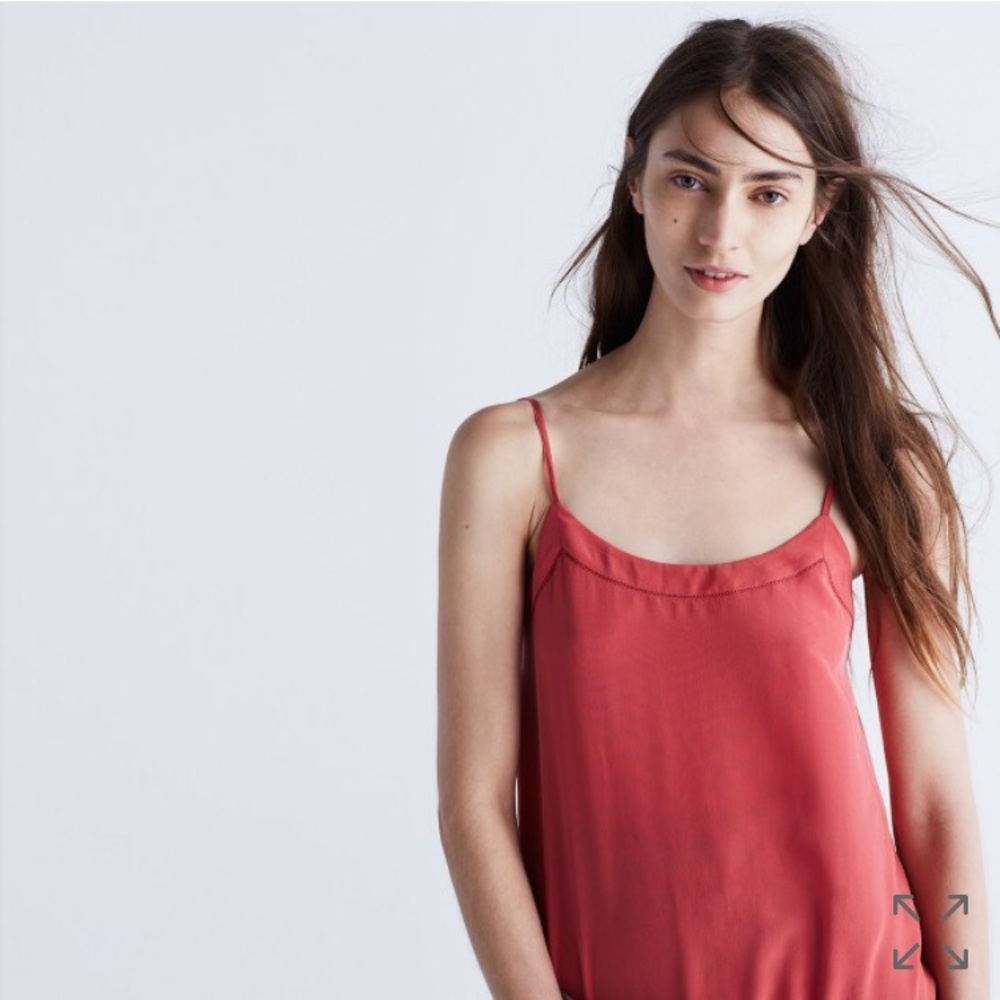 Madewell 100% Silk Inset Cami - Coral ( tank top )