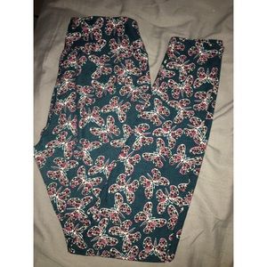 LLR OS Turquoise/Magenta Butterfly leggings