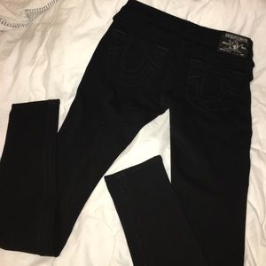 True Religion Black Skinny Jeggings • Size 23