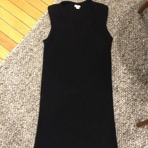 Knee length knitted black dress
