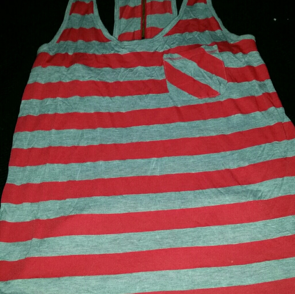 Red and grey tank