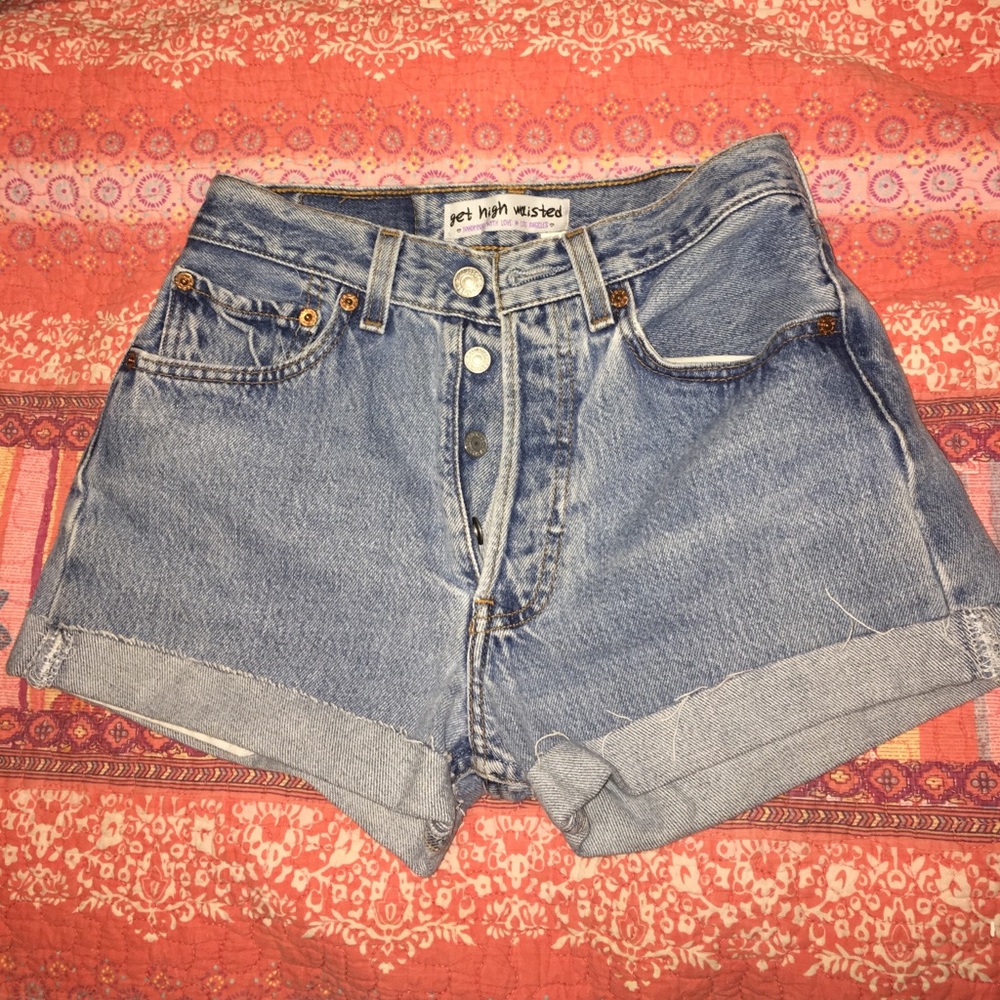 Levi's high waisted denim shorts