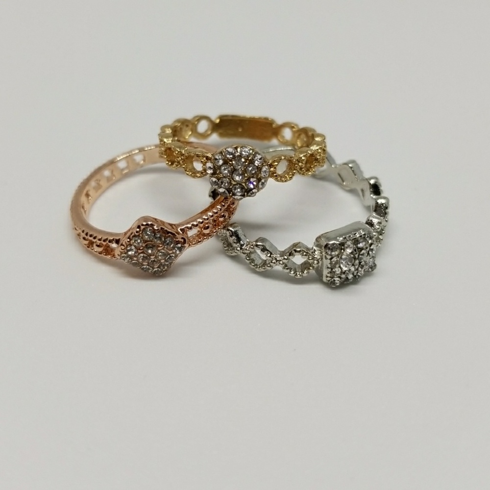 Multi Stone Layer Rings - Picture 3 of 3