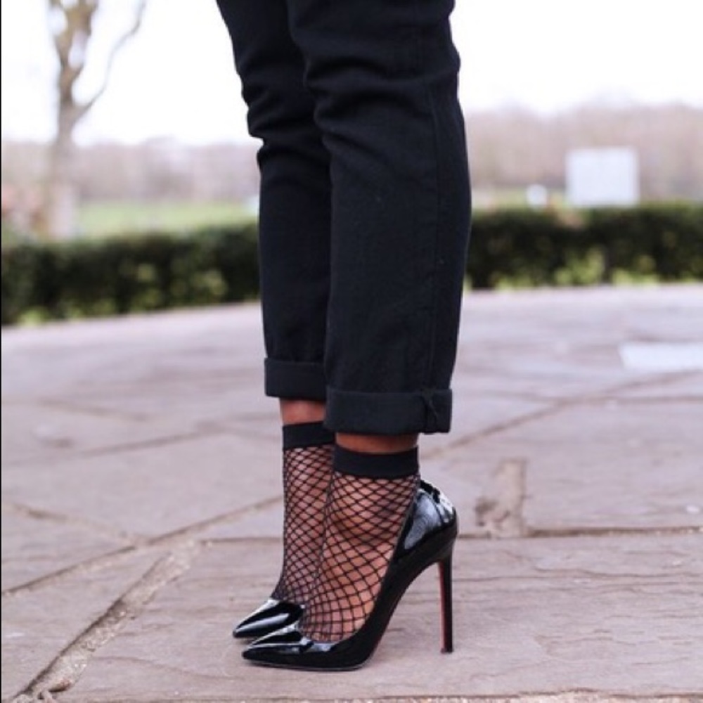 Black Fishnet Ankle Sock