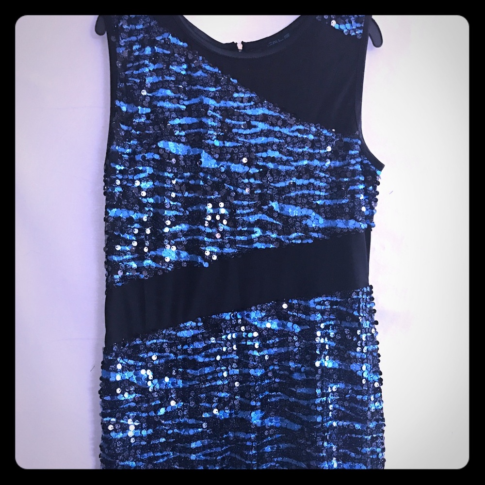 💠Blue & black sequin dress