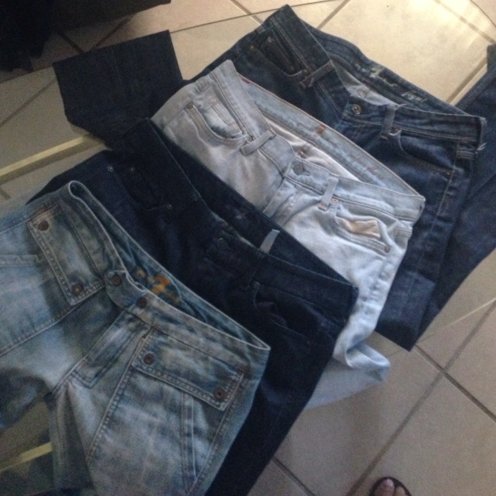 BUNDLE lot of 7 FOR ALL Mnkind jeans Please read