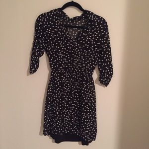 Collared, polka dot dress with built in slip