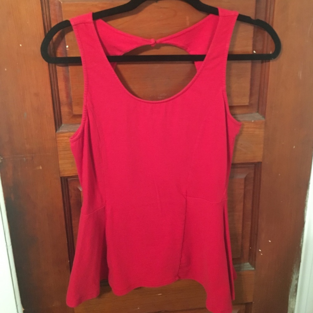 Red peplum top