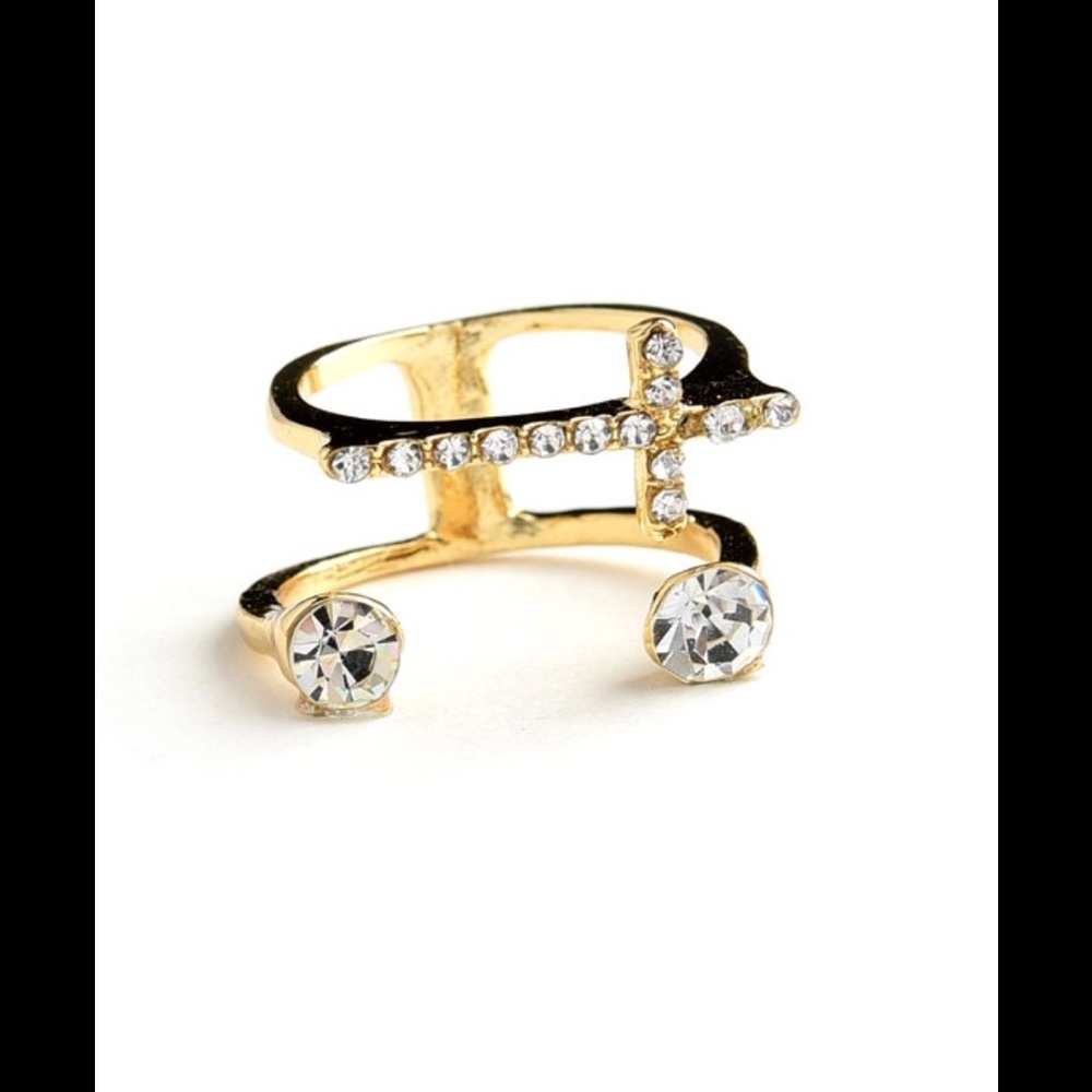 Cross Multi Stone Ring