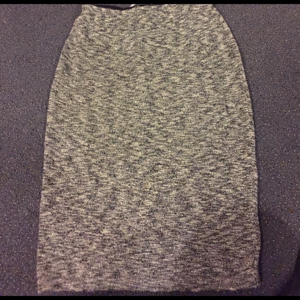 Knit midi pencil skirt