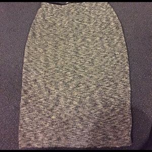 Knit midi pencil skirt