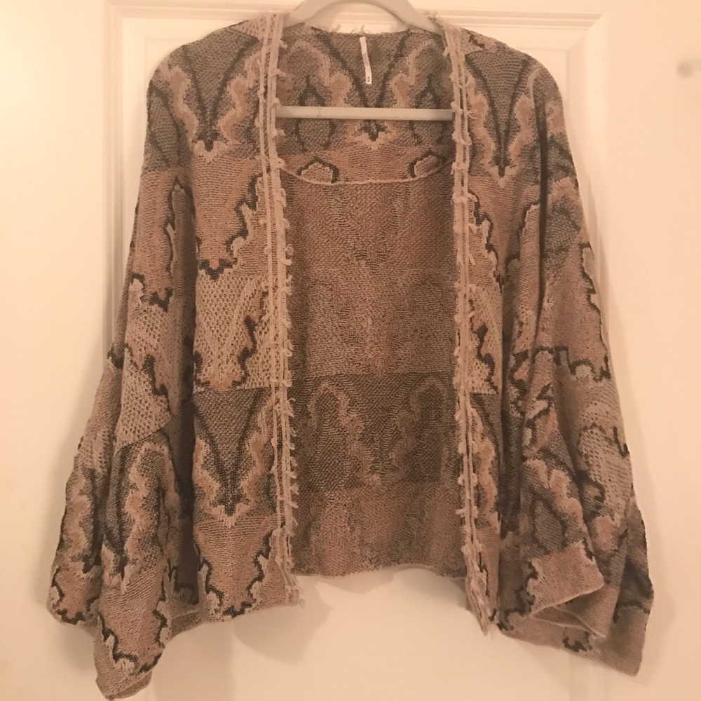Free People Black & Brown Cardigan