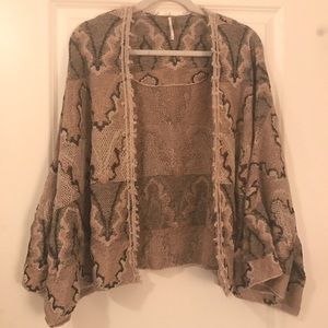 Free People Black & Brown Cardigan
