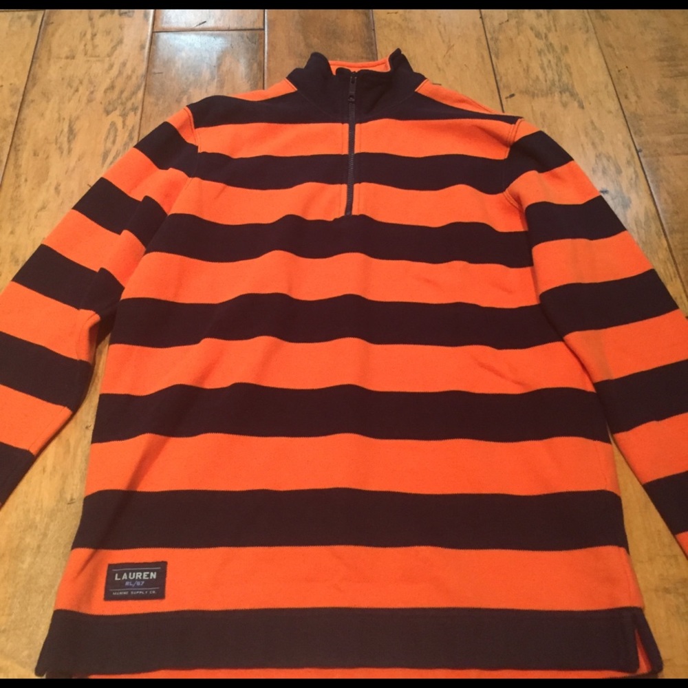 Quarter zip striped sweater