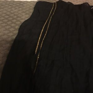 Black scrave with gold trim metal trim