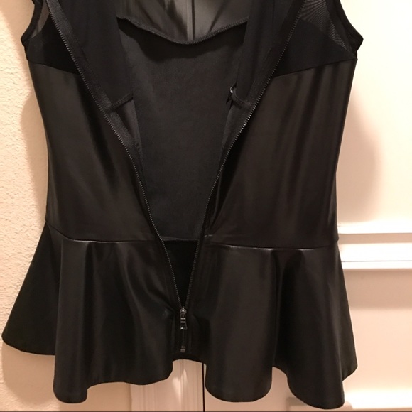 Sheer & Leatherette Peplum Top - Picture 5 of 5