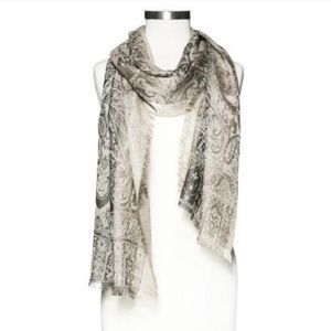 Paisley Scarf Gray/White