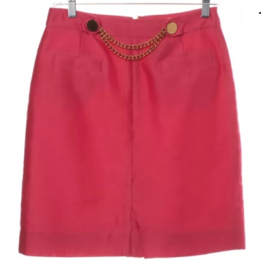 KATE SPADE Pink Gold Chain Skirt Size 2