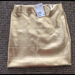 H&M gold skirt