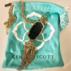Kendra Scott Rayne Pendant Tassel Necklace black