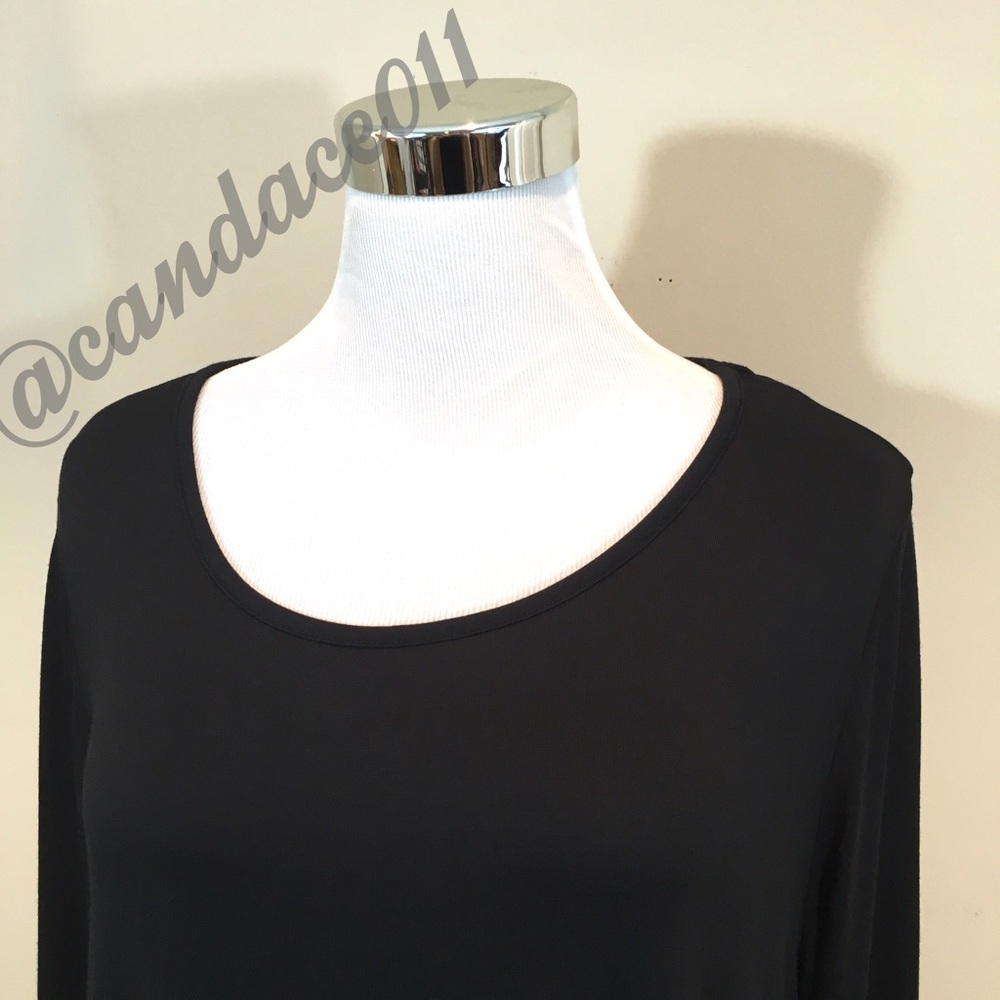 Bell Sleeved Dress (Black) 2X-3X - Picture 5 of 6
