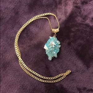 Hand wrapped crystal necklace
