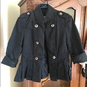 Trendy black jacket, lightweight.