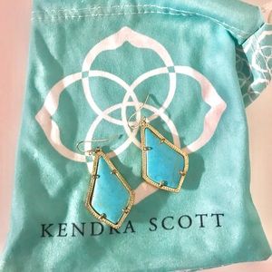Kendra Scott Alex gold drop earrings in turquoise