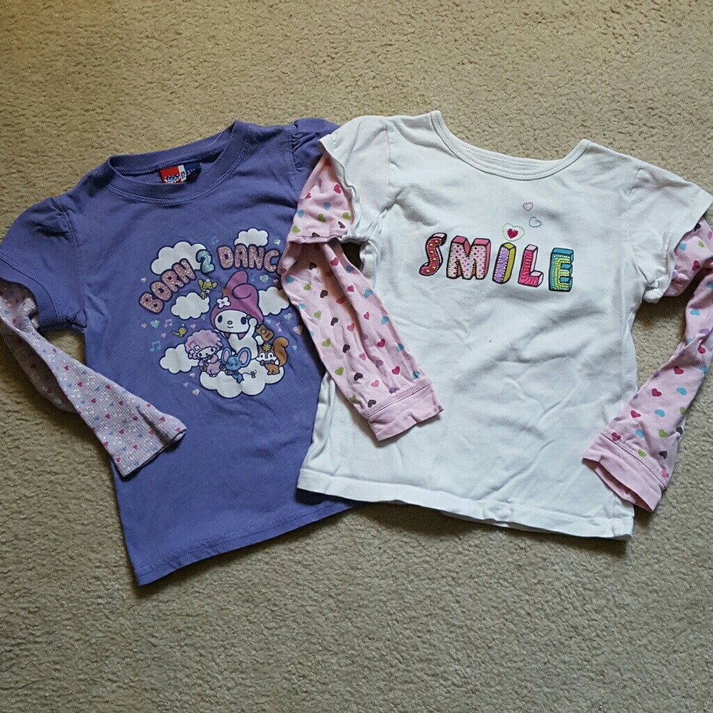 2 little girl long sleeve shirts
