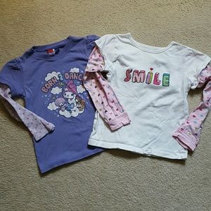 2 little girl long sleeve shirts