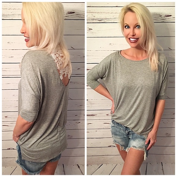 LAST 1! 💕Crochet back 3 qtr sleeve top! - Picture 2 of 2