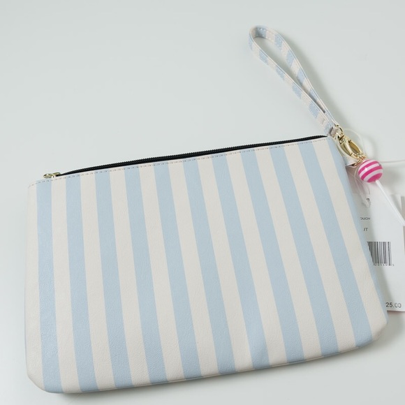 🆕 Betsey Johnson Donut Pouch NWT Blue White - Picture 2 of 3