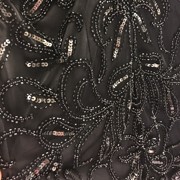 Gunmetal Grey Sequined Cocktail Dress - Picture 3 of 4