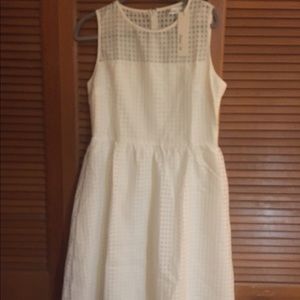 NWT White Fit and Flare Gingham Dress
