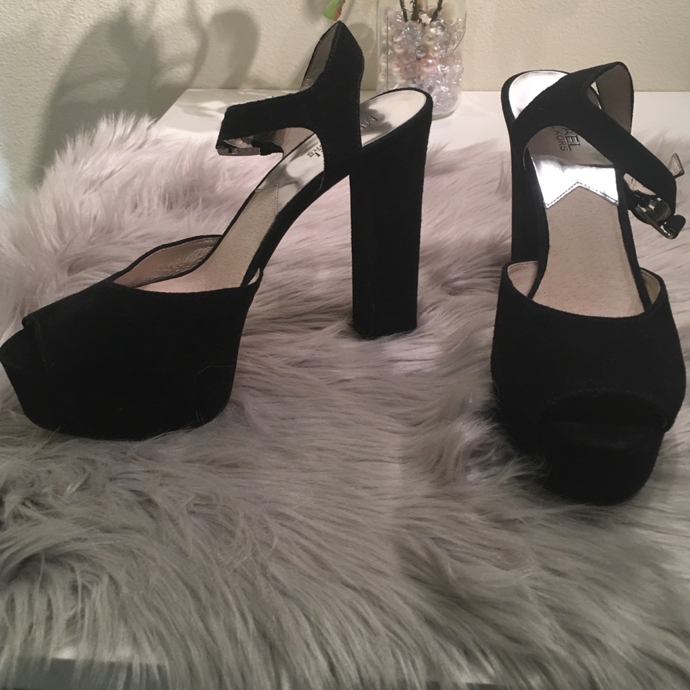 Michael Kors Velvet Peep Toe Pumps